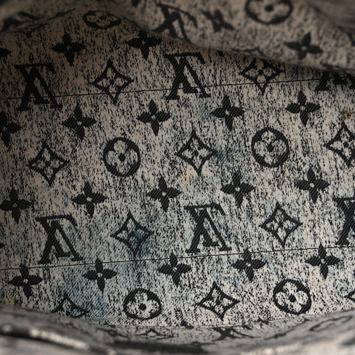 Monogram Jacquard Denim Onthego MM Black