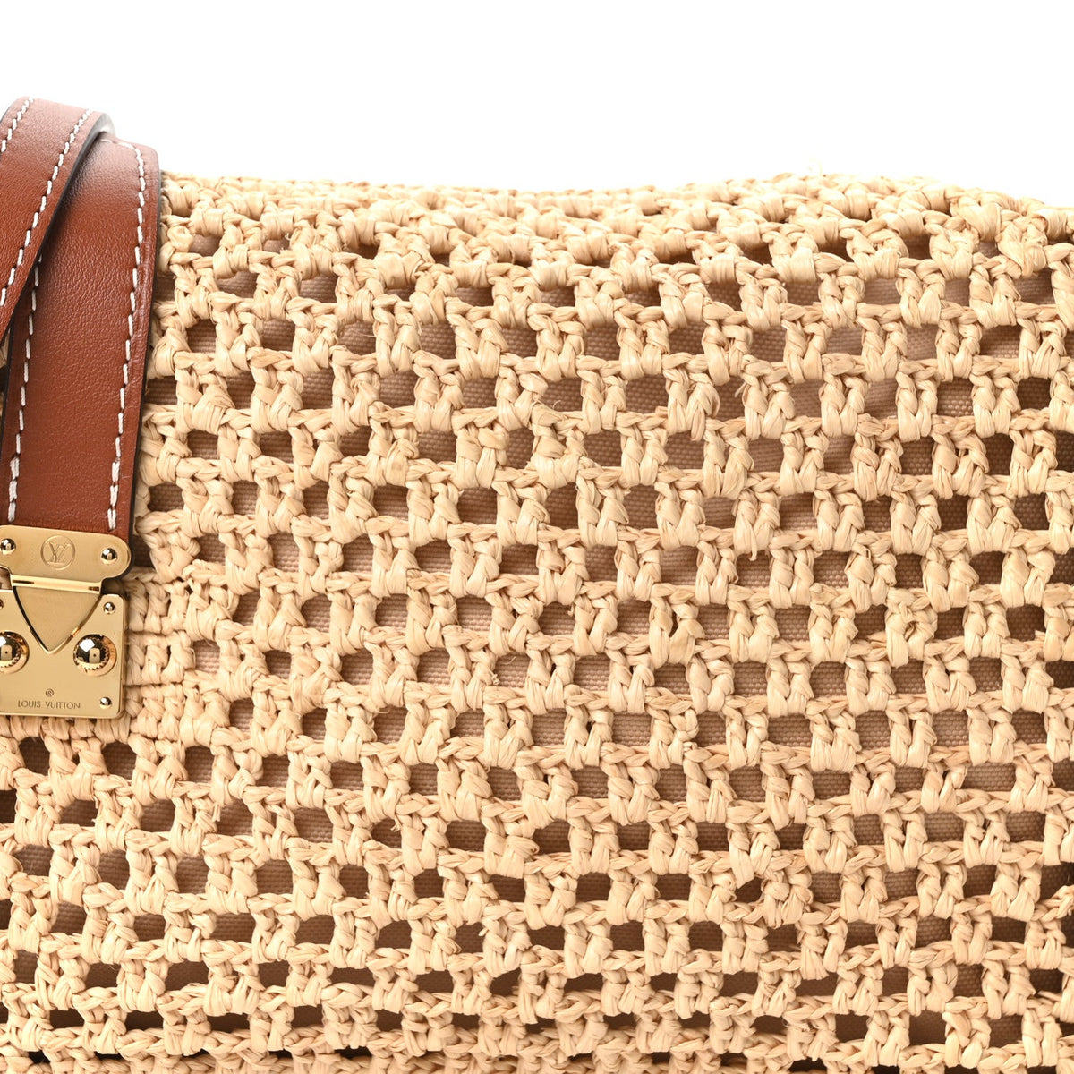 Raffia Side Trunk MM Natural Brown