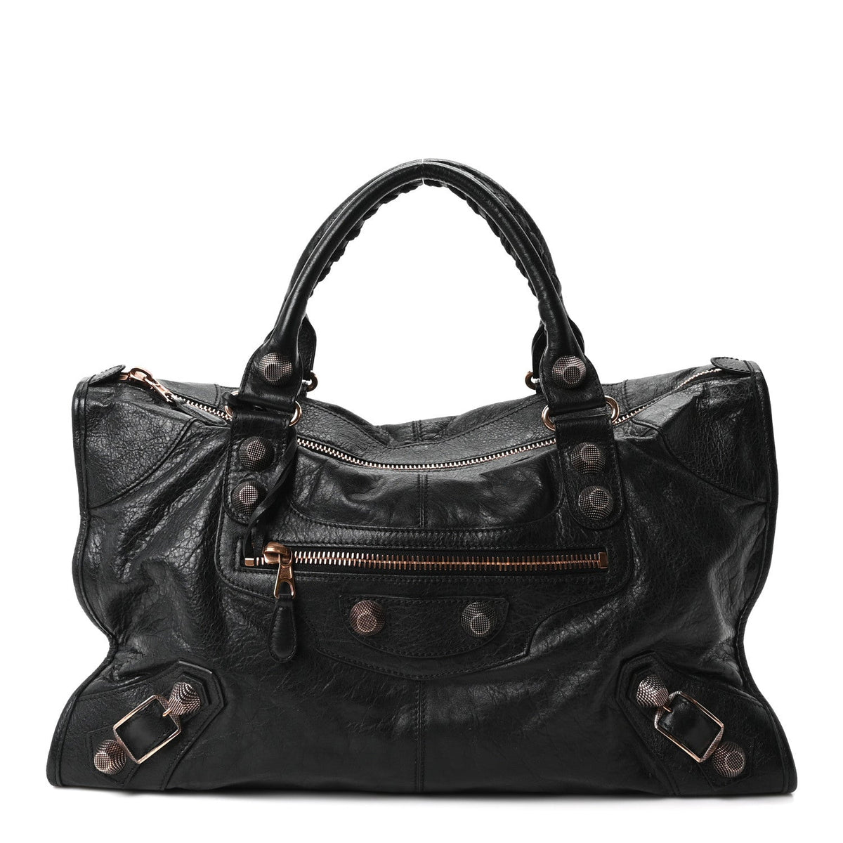 Agneau Giant 21 Rose Gold Hardware Work Black