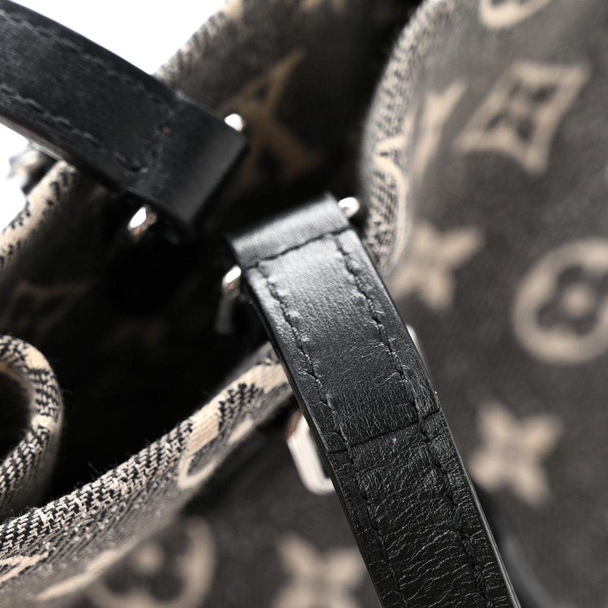 Monogram Jacquard Denim Onthego MM Black