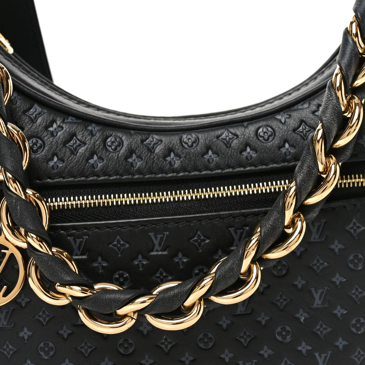 Calfskin Embossed Monogram Loop Black
