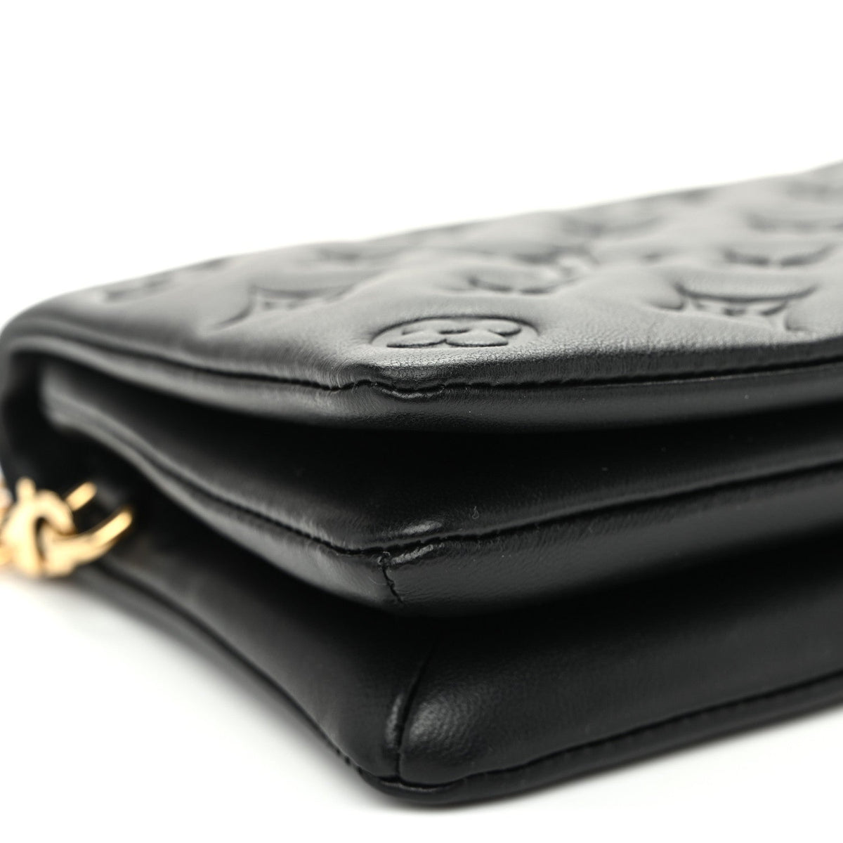 Lambskin Embossed Monogram Pochette Coussin Black