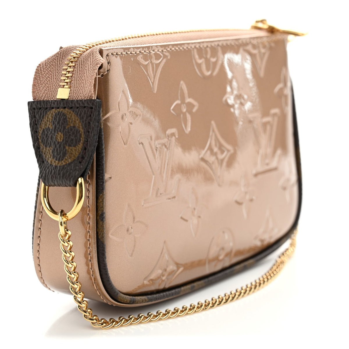 Metallic Vernis Mini Pochette Accessories Rose Gold