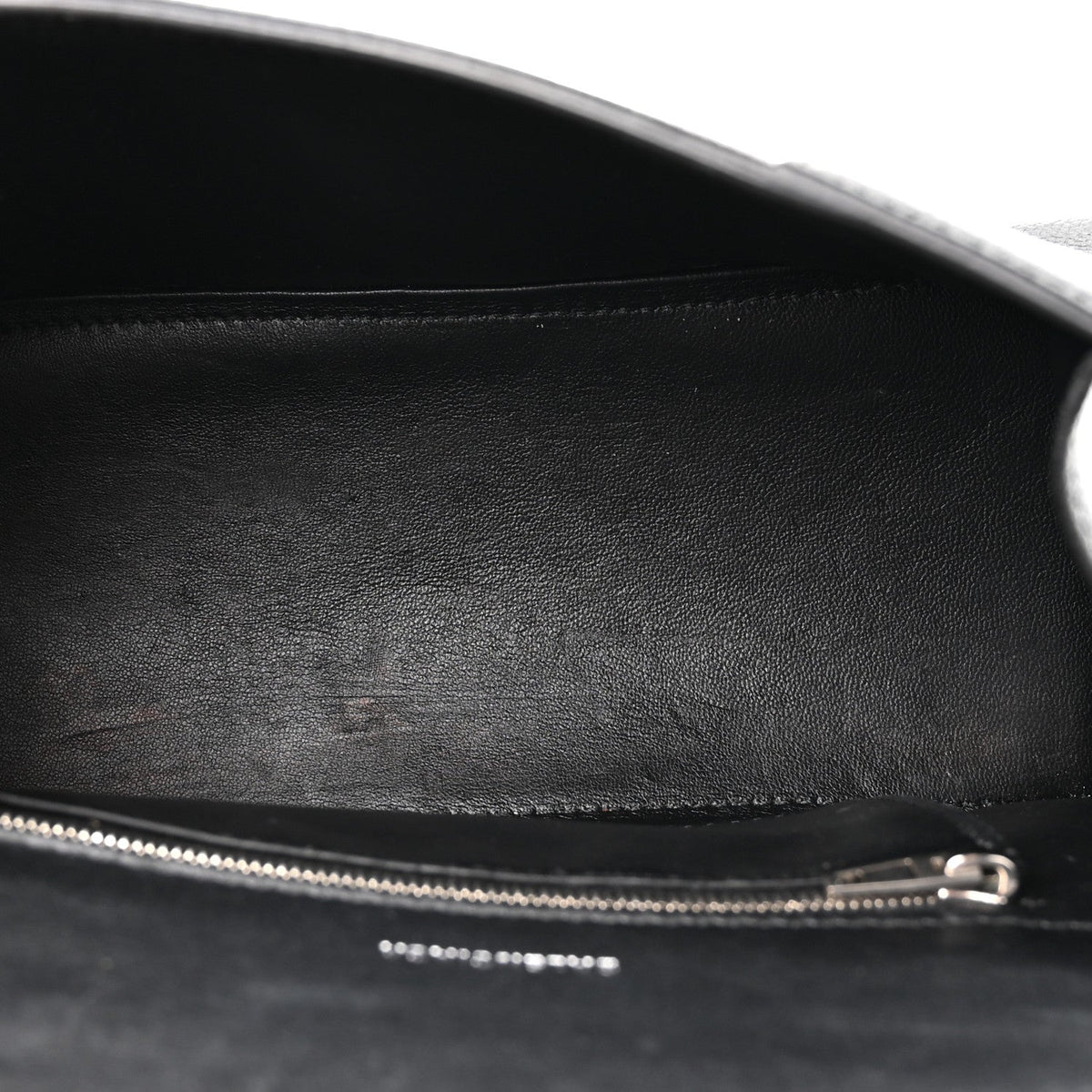 Grained Calfskin Small Hourglass Top Handle Bag Black
