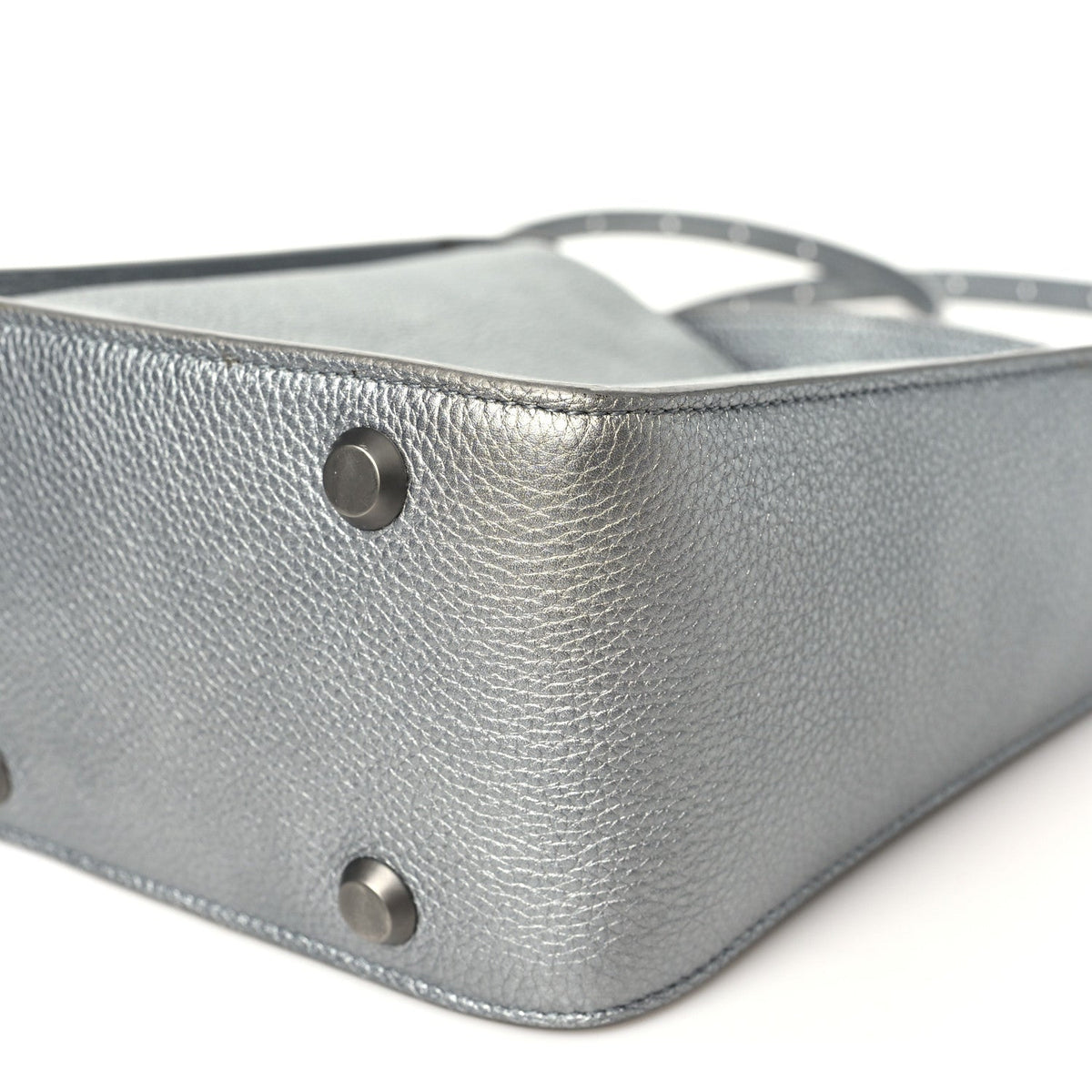 Metallic Calfskin XS Tool 2.0 North-South Tote Silver