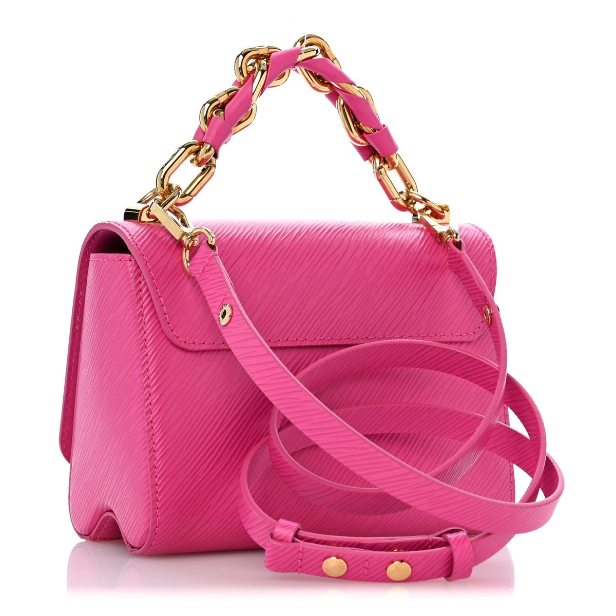 Epi Twist Braided Chain Shoulder Bag PM Rose Miami Pink