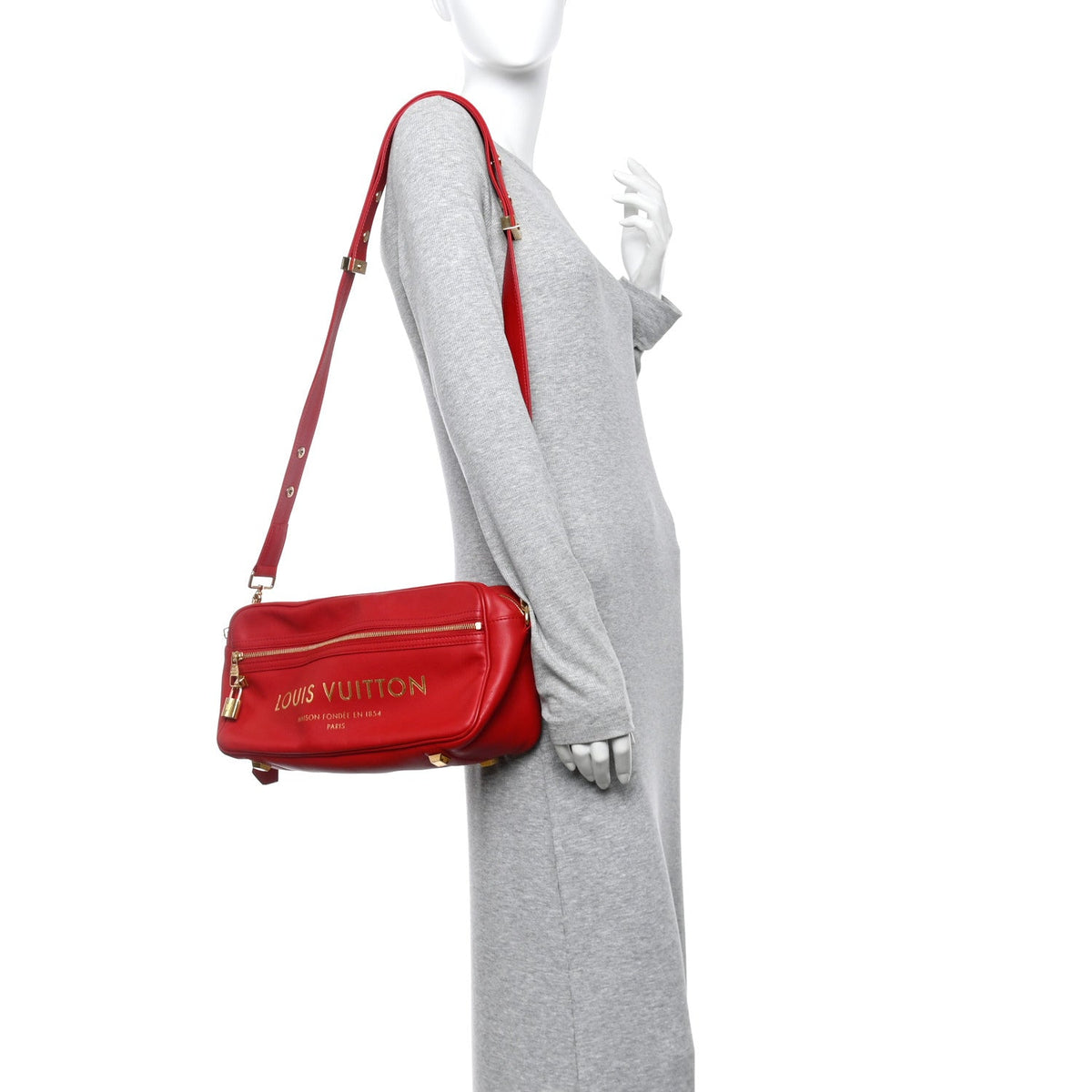 Supple Calfskin Paname Take Off Flight Overseas Bag Red