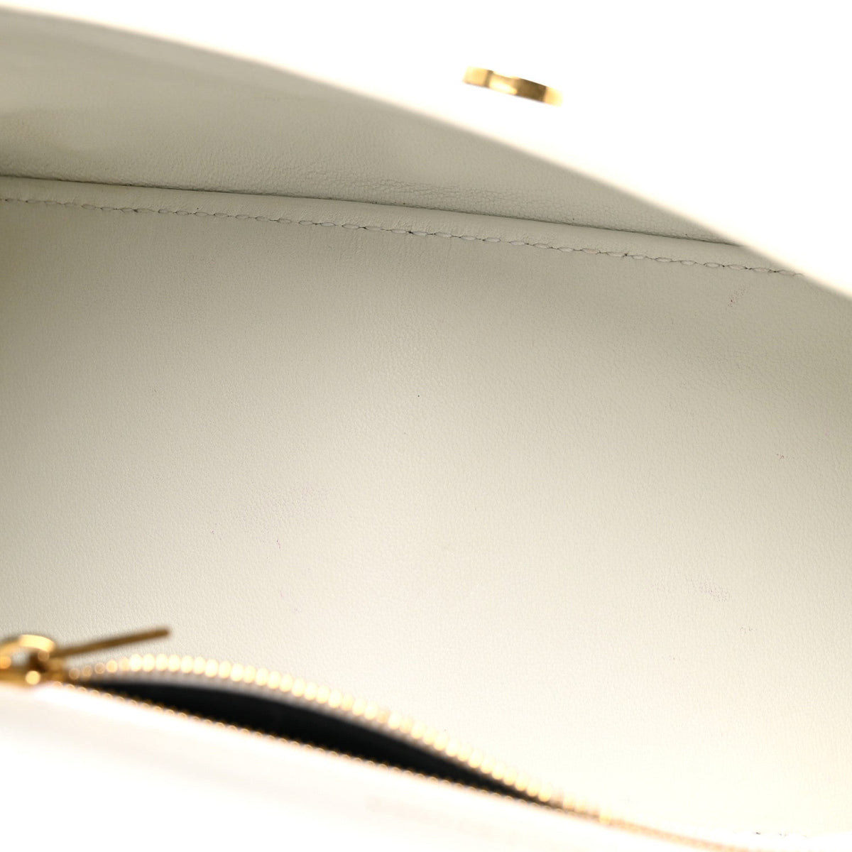 Calfskin Crocodile Embossed Small Hourglass Top Handle Bag White
