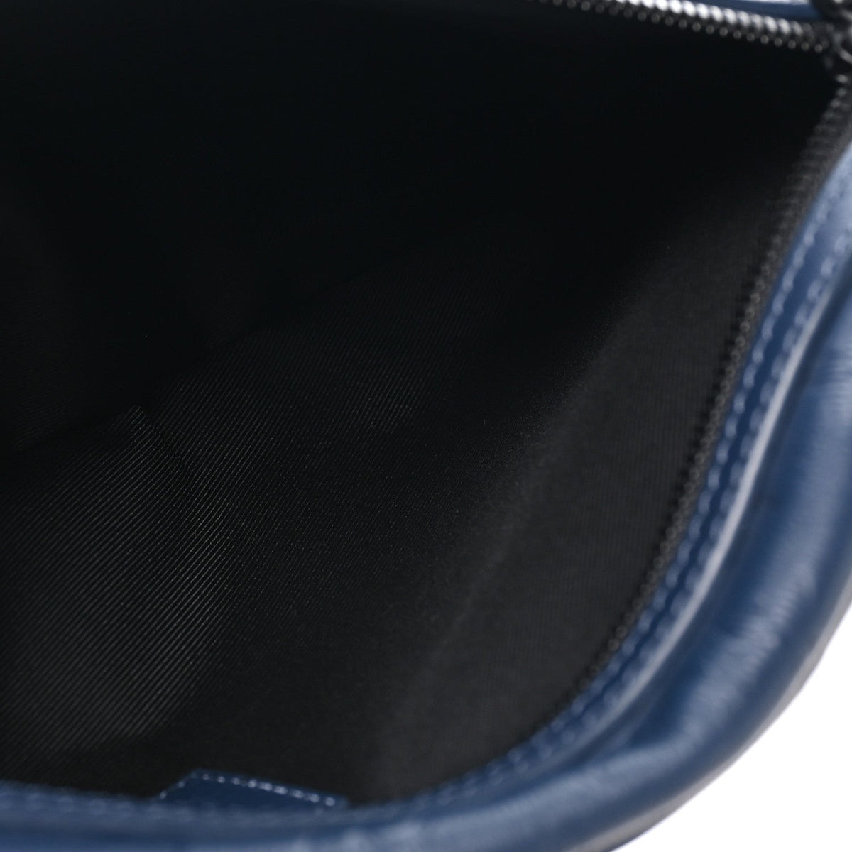 Calfskin Shadow Monogram Duo Slingbag Navy