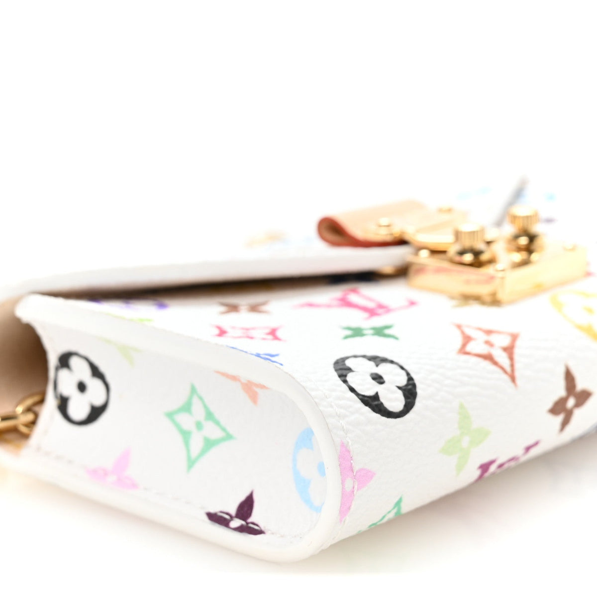 LV X TM Monogram Multicolor Pouch Metis Belt White