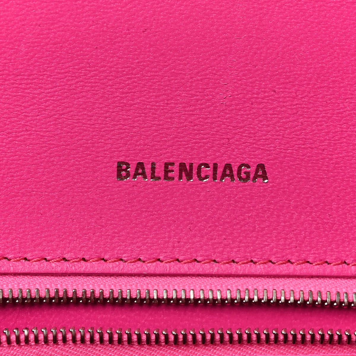 Shiny Box Calfskin Small Hourglass Top Handle Bag Acid Fuchsia