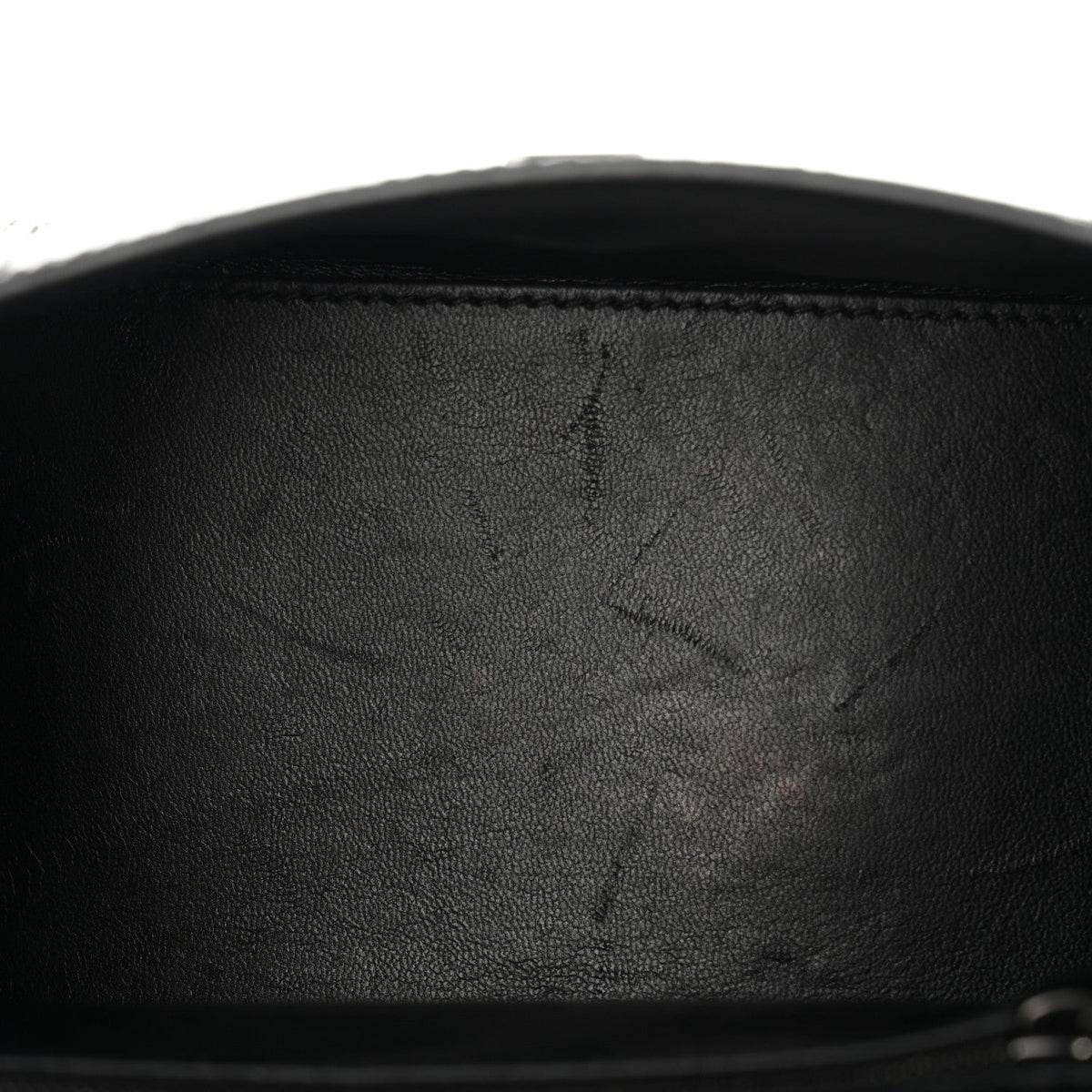Shiny Calfskin Monochrome Crocodile Embossed Small Hourglass Top Handle Bag Black