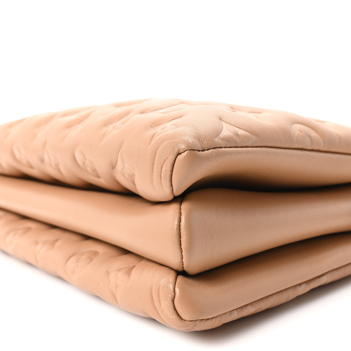 Lambskin Embossed Monogram Coussin PM Camel