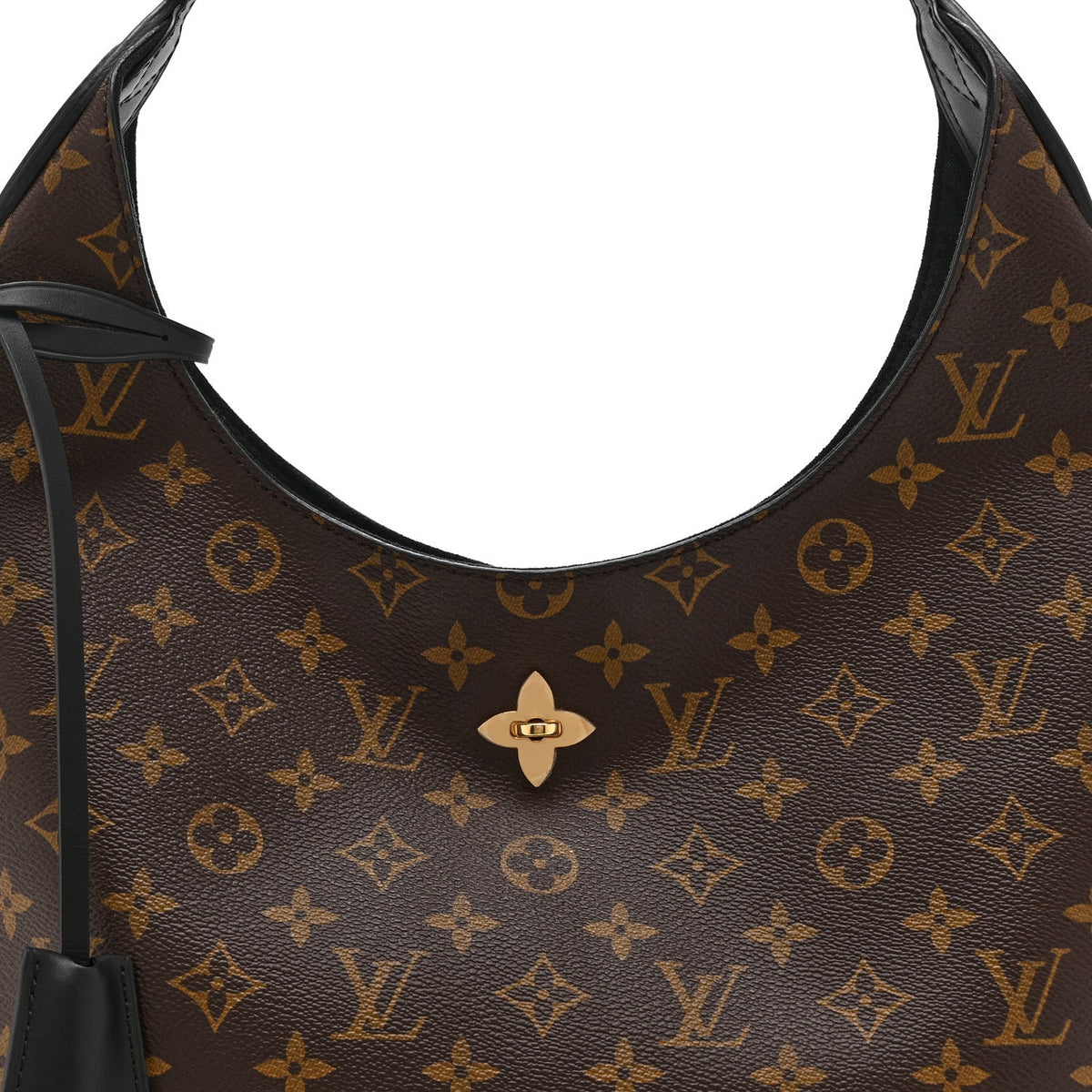 Monogram Flower Hobo Black
