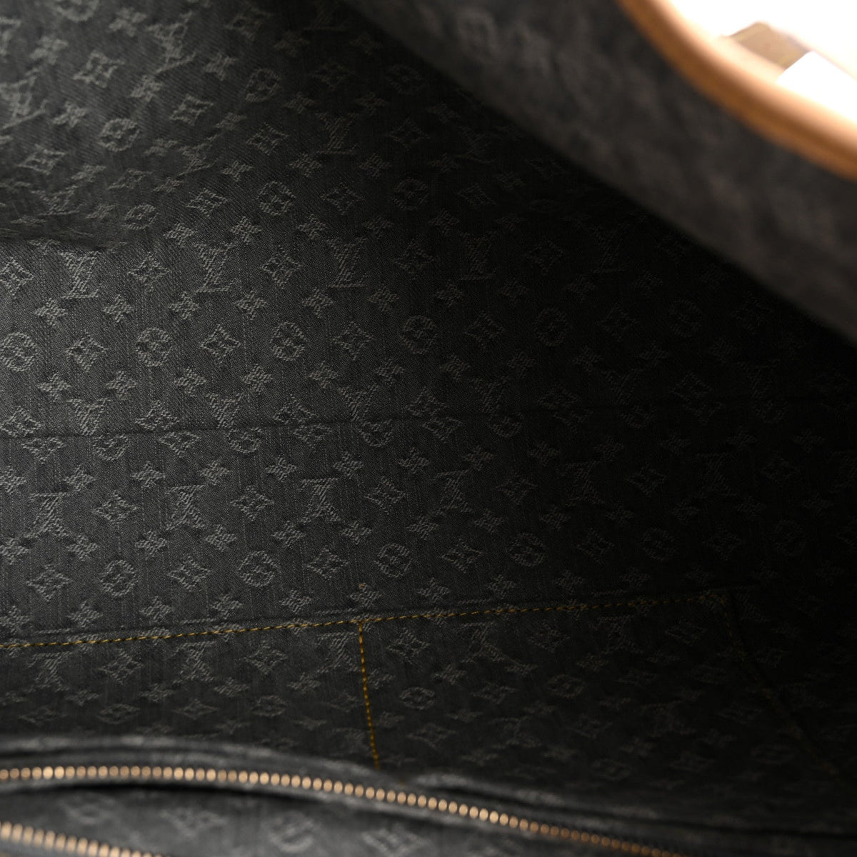 Monogram Denim CarryAll MM Washed Grey