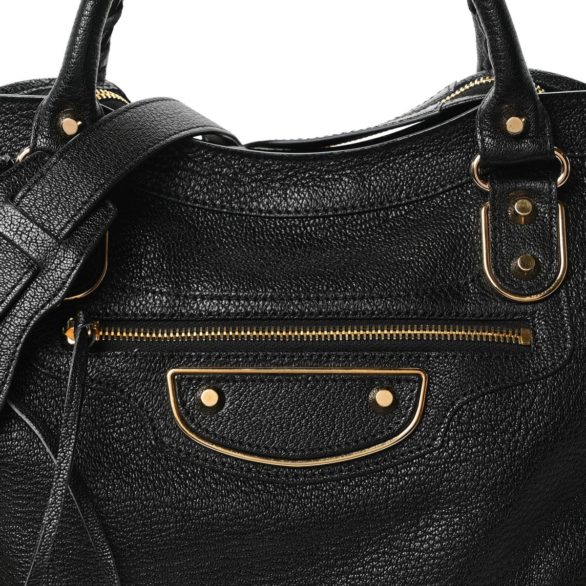 Chevre Gold Metallic Edge Hardware City Black