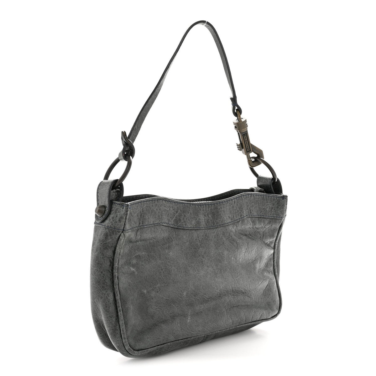 Agneau Classic Hardware Shoulder Bag Black
