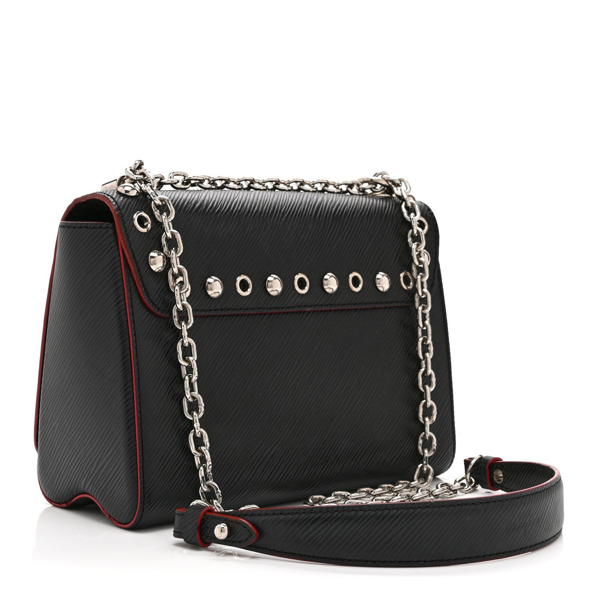 Epi Studded Twist Shoulder Bag MM Black