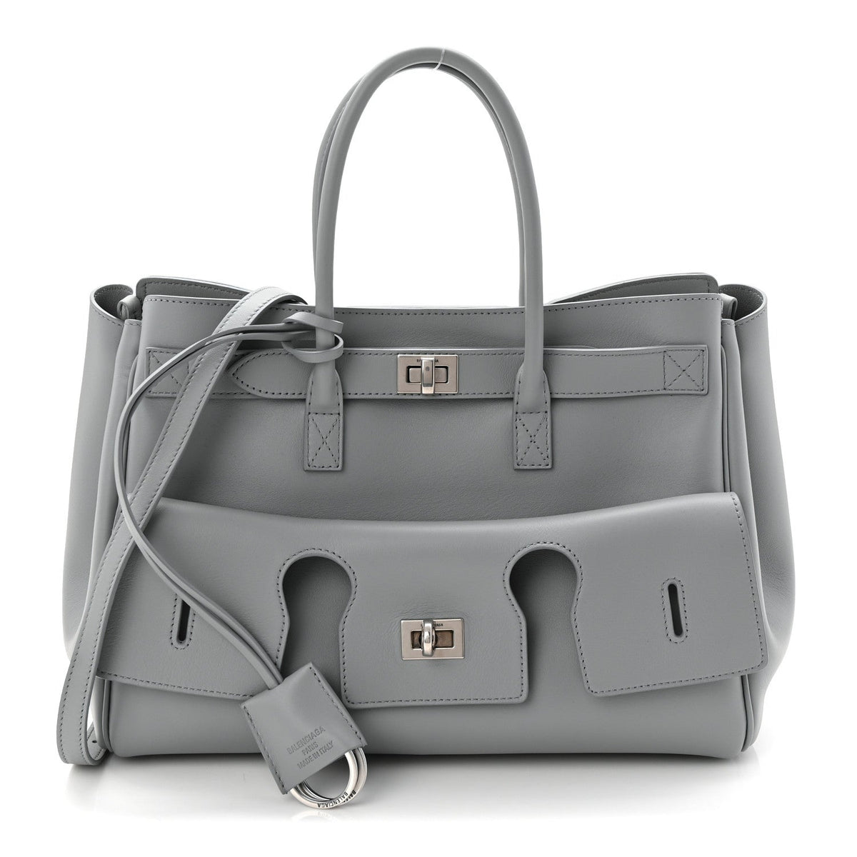 Smooth Calfskin Small Bel Air Carry All Bag Cloud Grey