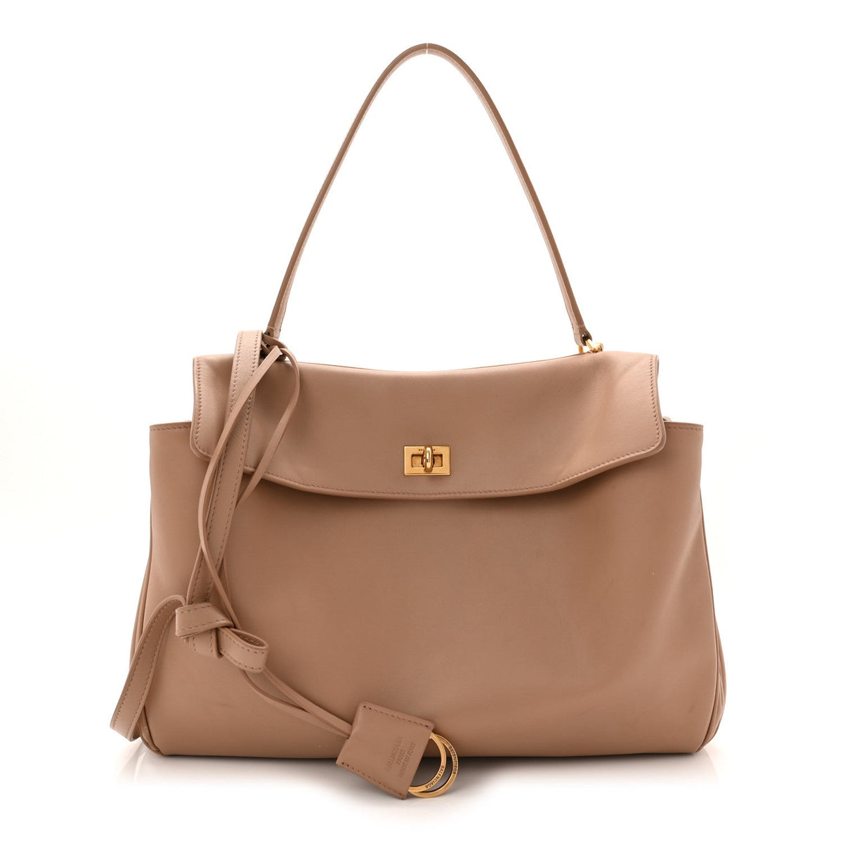 Smooth Calfskin Medium Rodeo Top Handle Handbag Latte