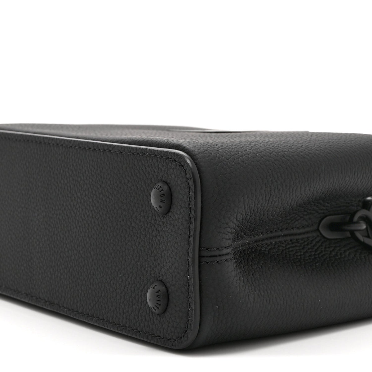 Matte Taurillon Capucines East West Mini All Black