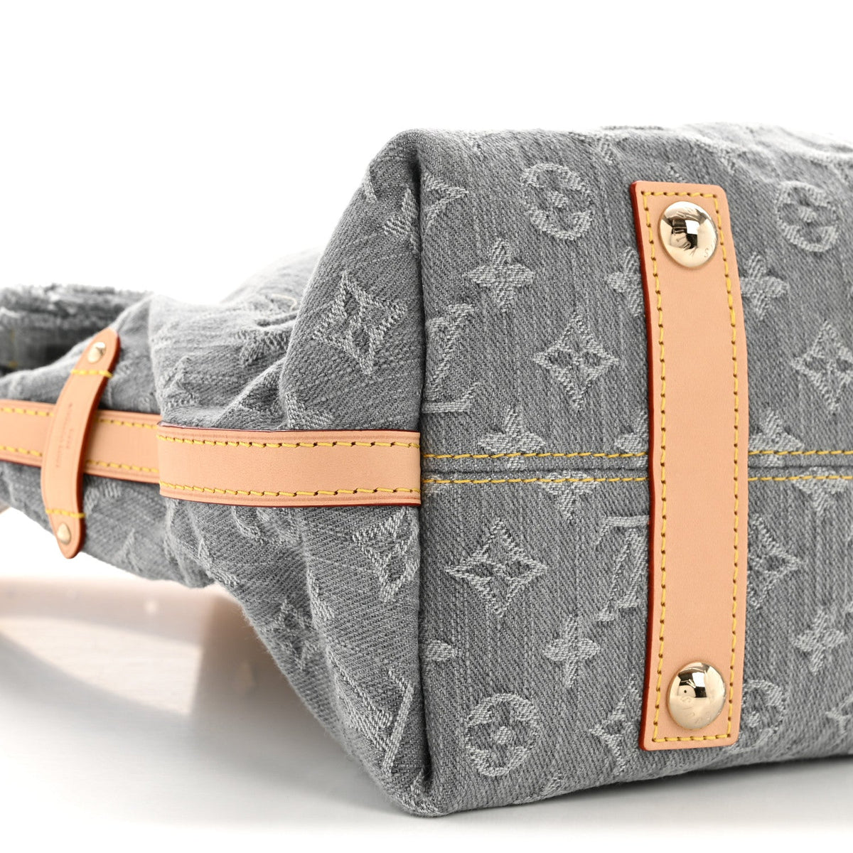 Monogram Denim CarryAll MM Washed Grey
