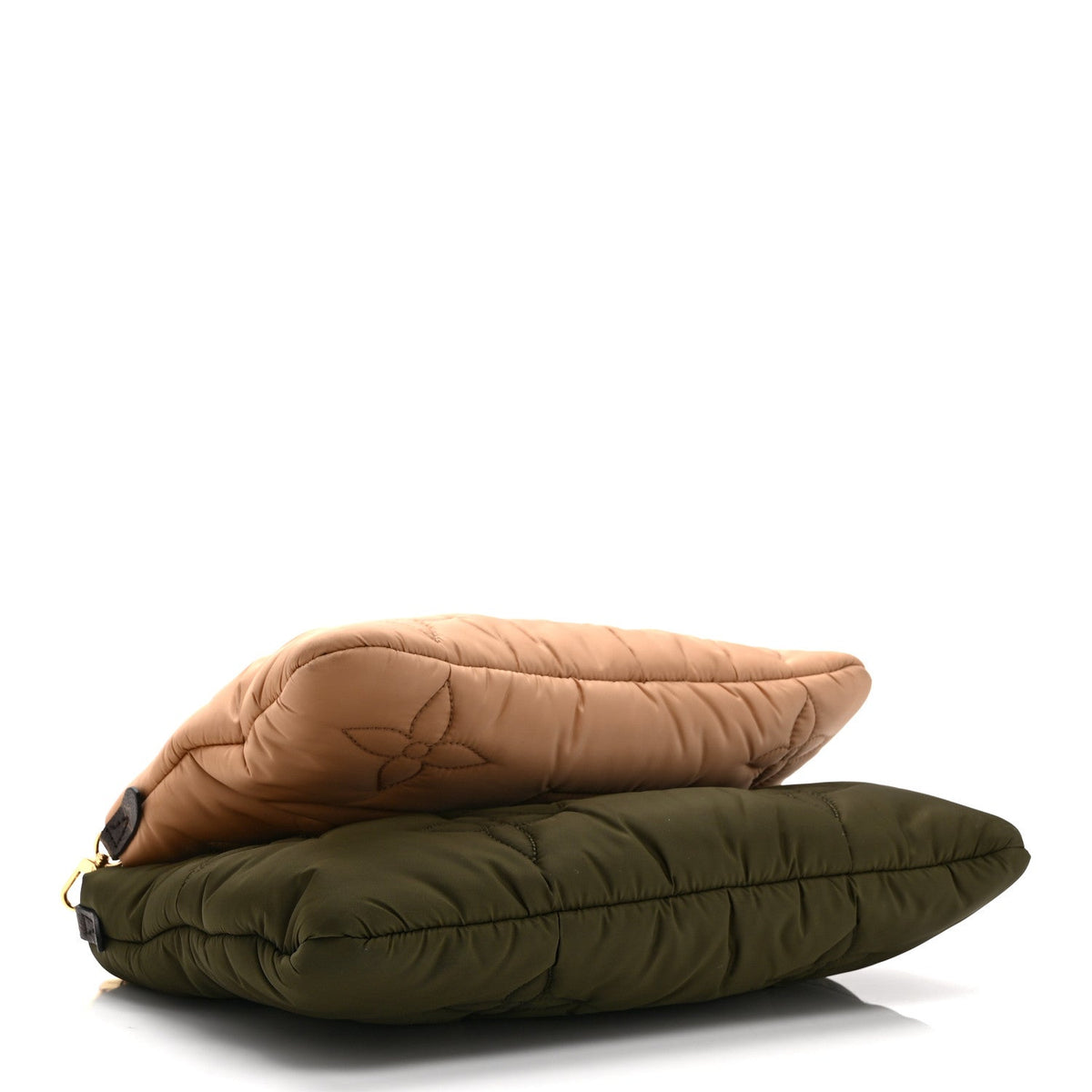 Econyl Monogram Pillow Maxi Multi Pochette Accessories Kaki Beige