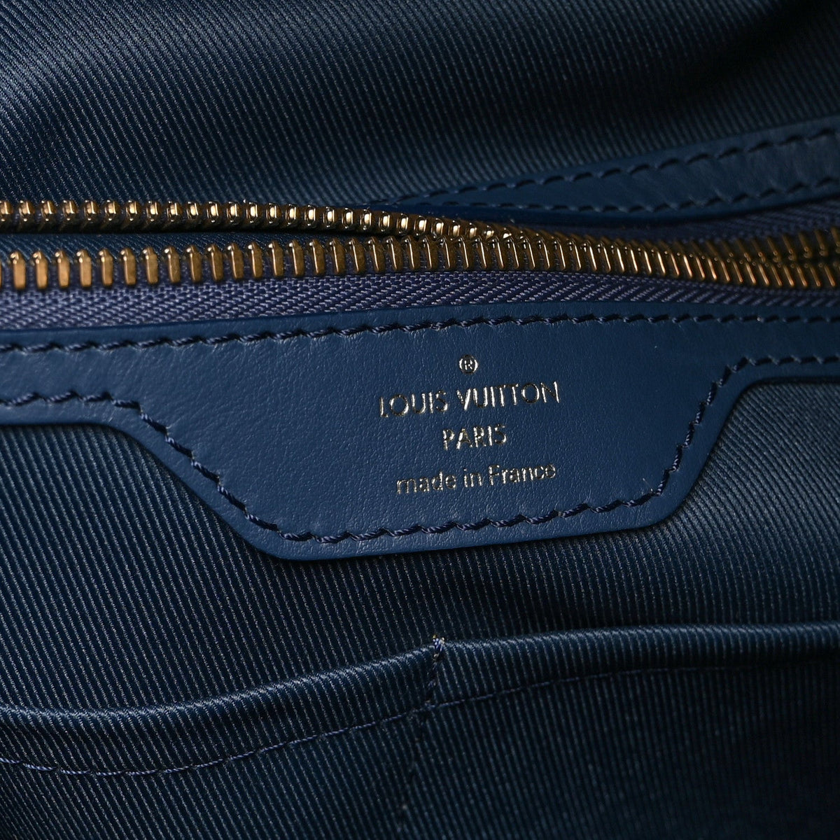 Monogram Denim Chalk Backpack Navy