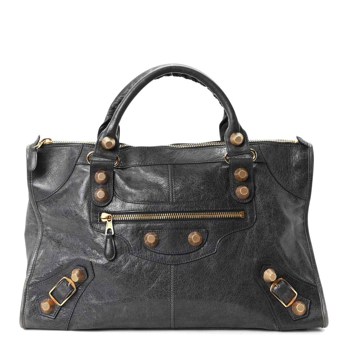 Agneau Giant 21 Gold Hardware Work Bleu Glacier