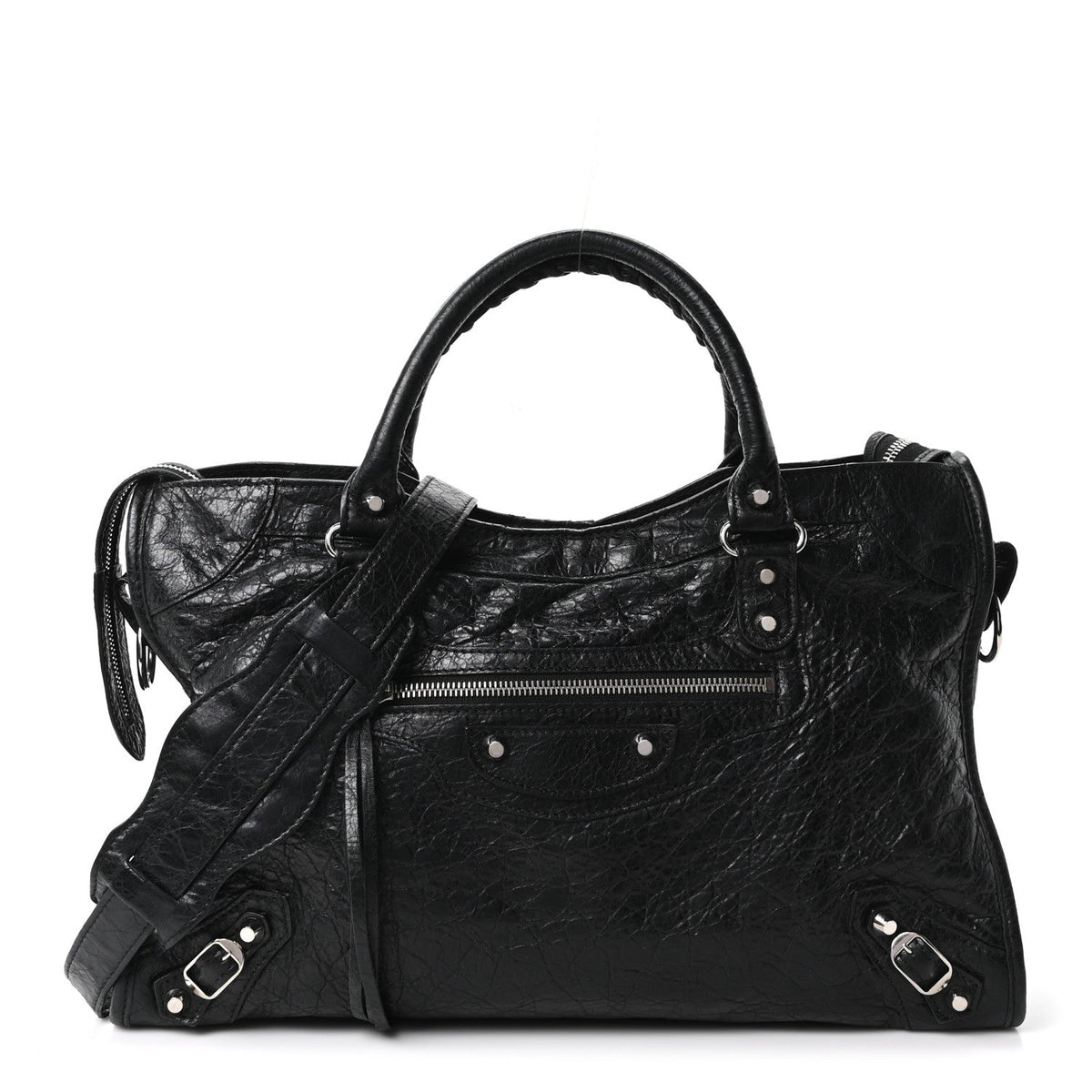 Agneau Classic Silver Hardware City Black