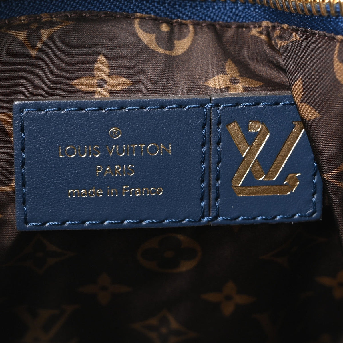 Econyl Monogram Pillow Maxi Multi Pochette Accessories Navy Silver