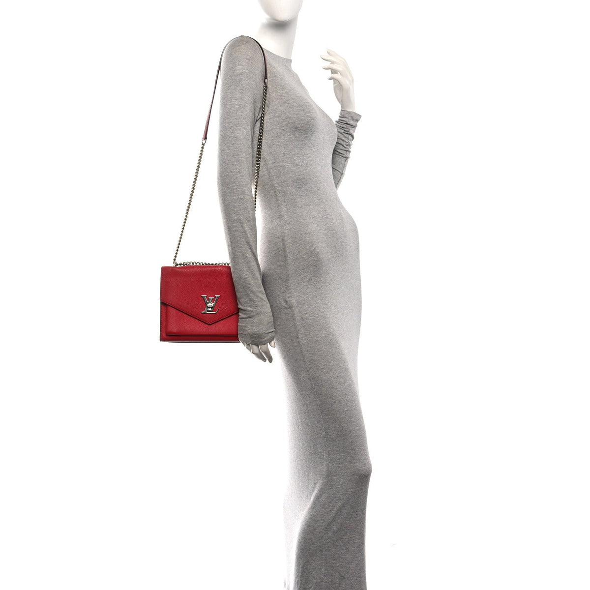 Soft Calfskin My Lockme Chain Bag BB Rubis