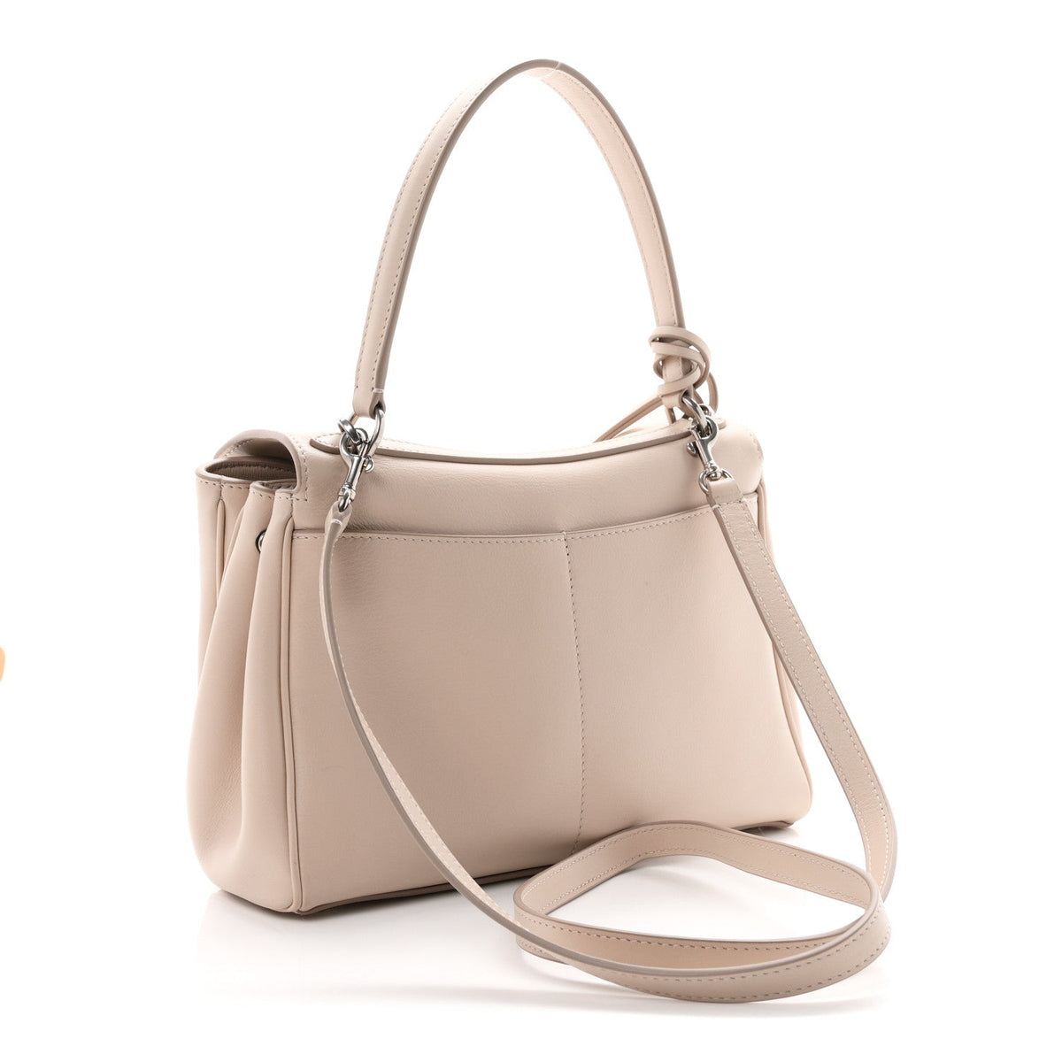 Natural Smooth Calfskin Small Rodeo Top Handle Handbag Almond