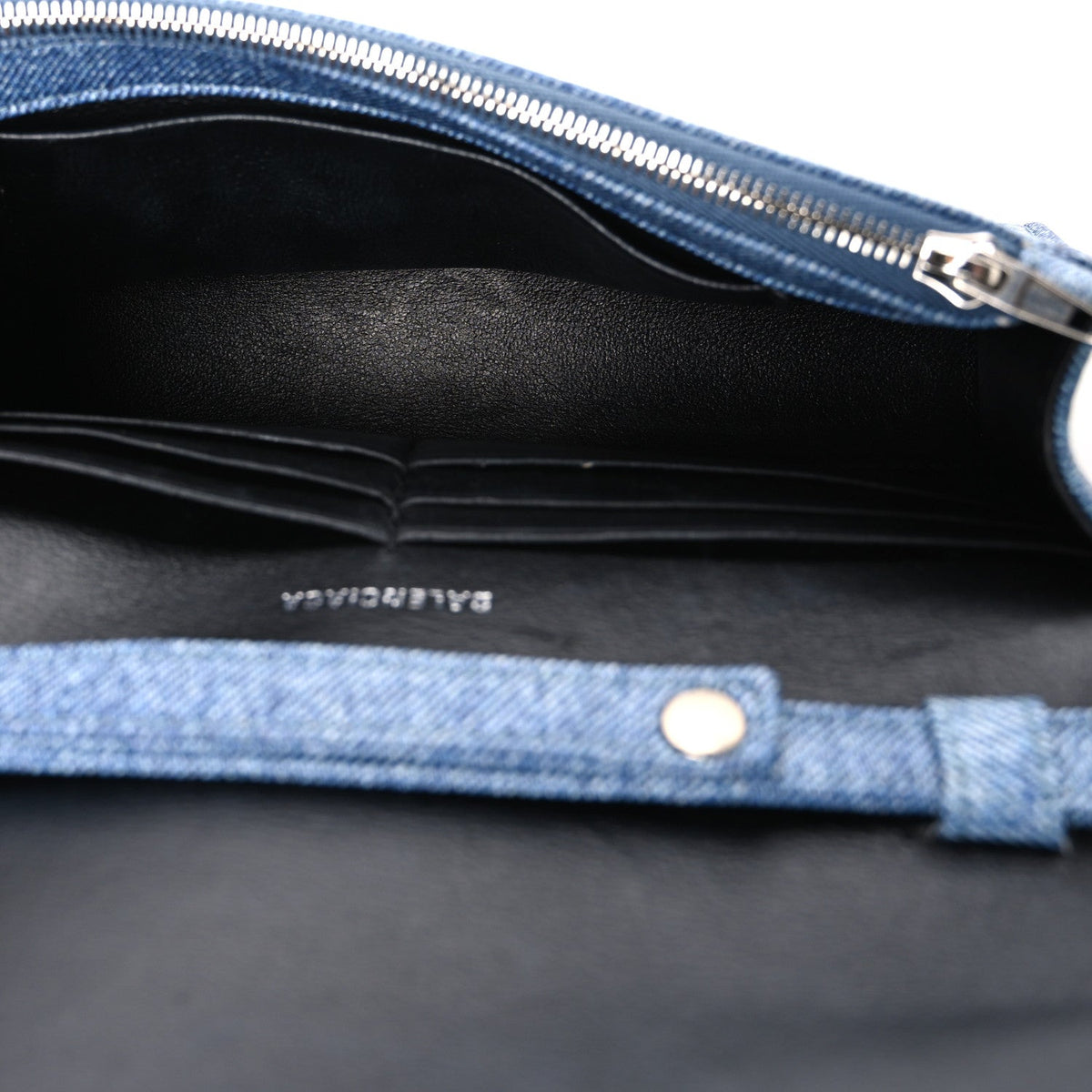 Nappa Denim Printed Hourglass Chain Bag Denim Blue