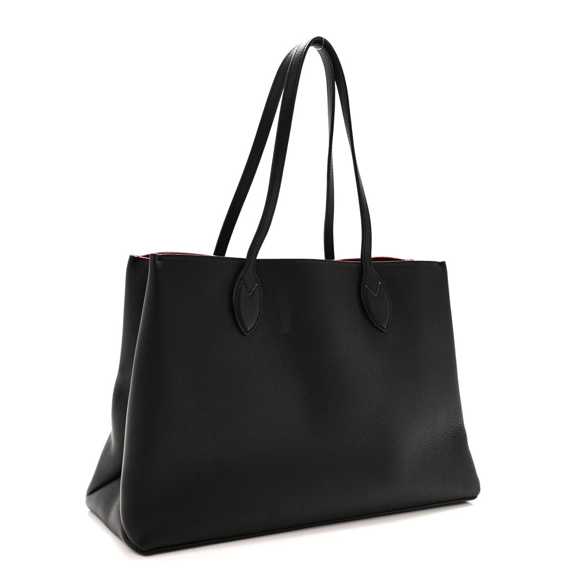 Grained Calfskin Lockme Shopper Black