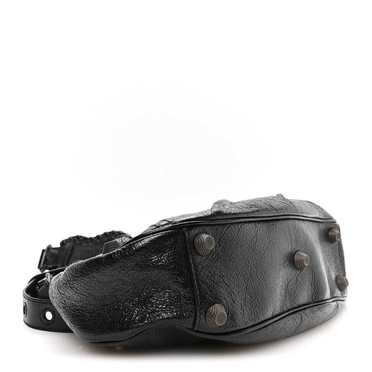 Agneau Arena Monochrome Small Le Cagole Shoulder Bag Black
