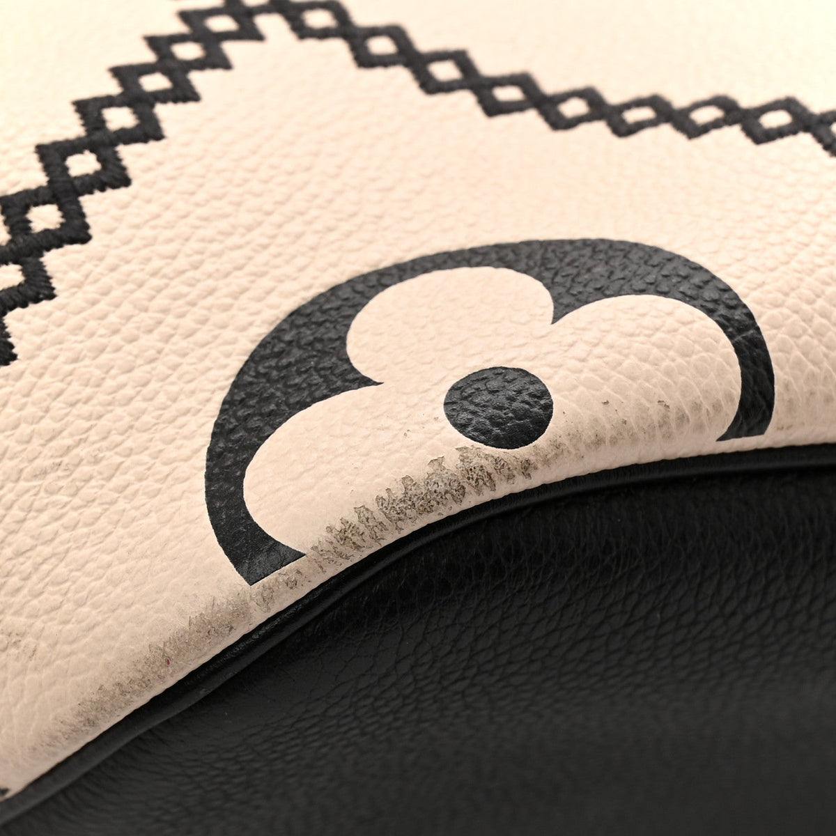 Empreinte Monogram Giant Broderies Neverfull MM Cream Black