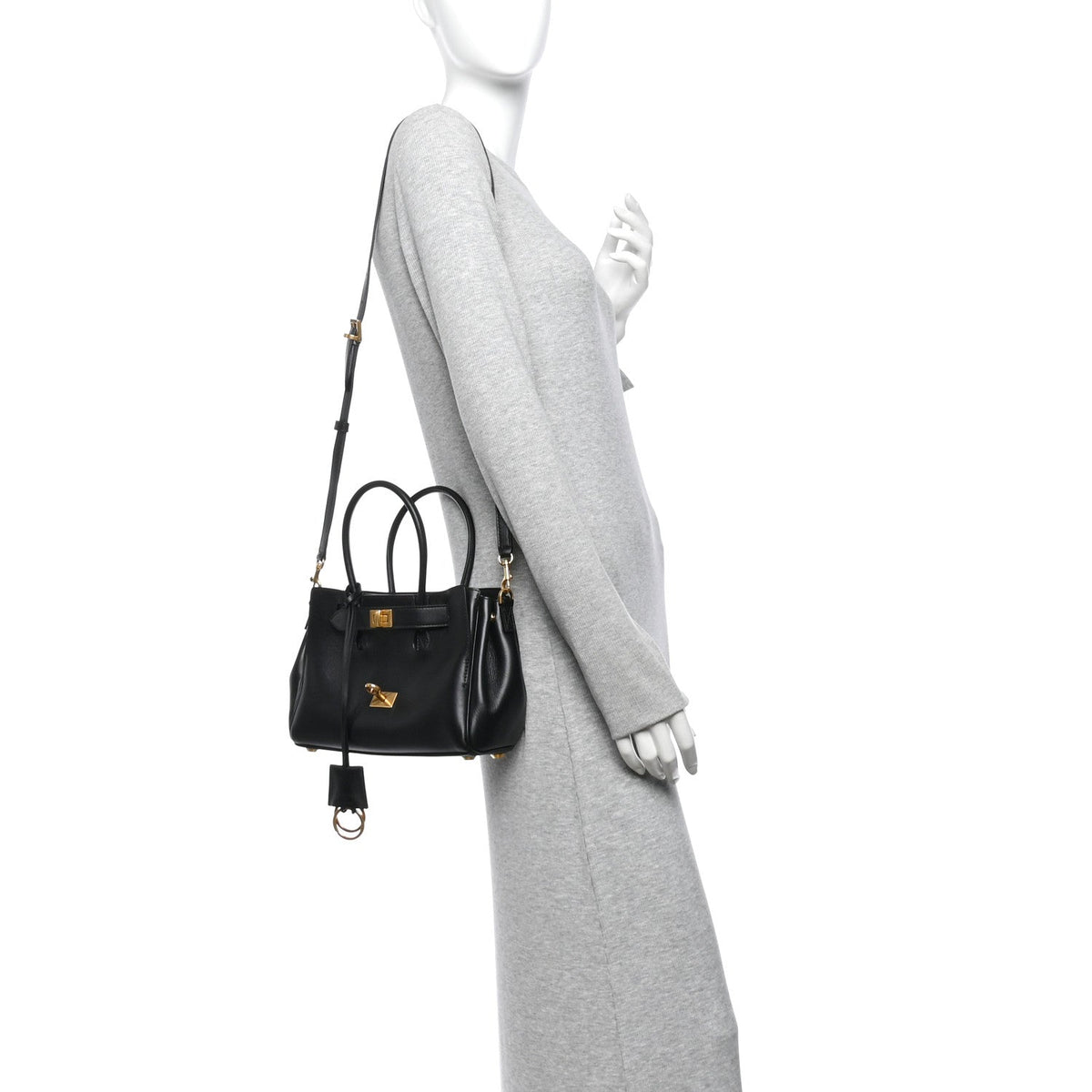 Smooth Calfskin Mini Bel Air Carry All Bag Black