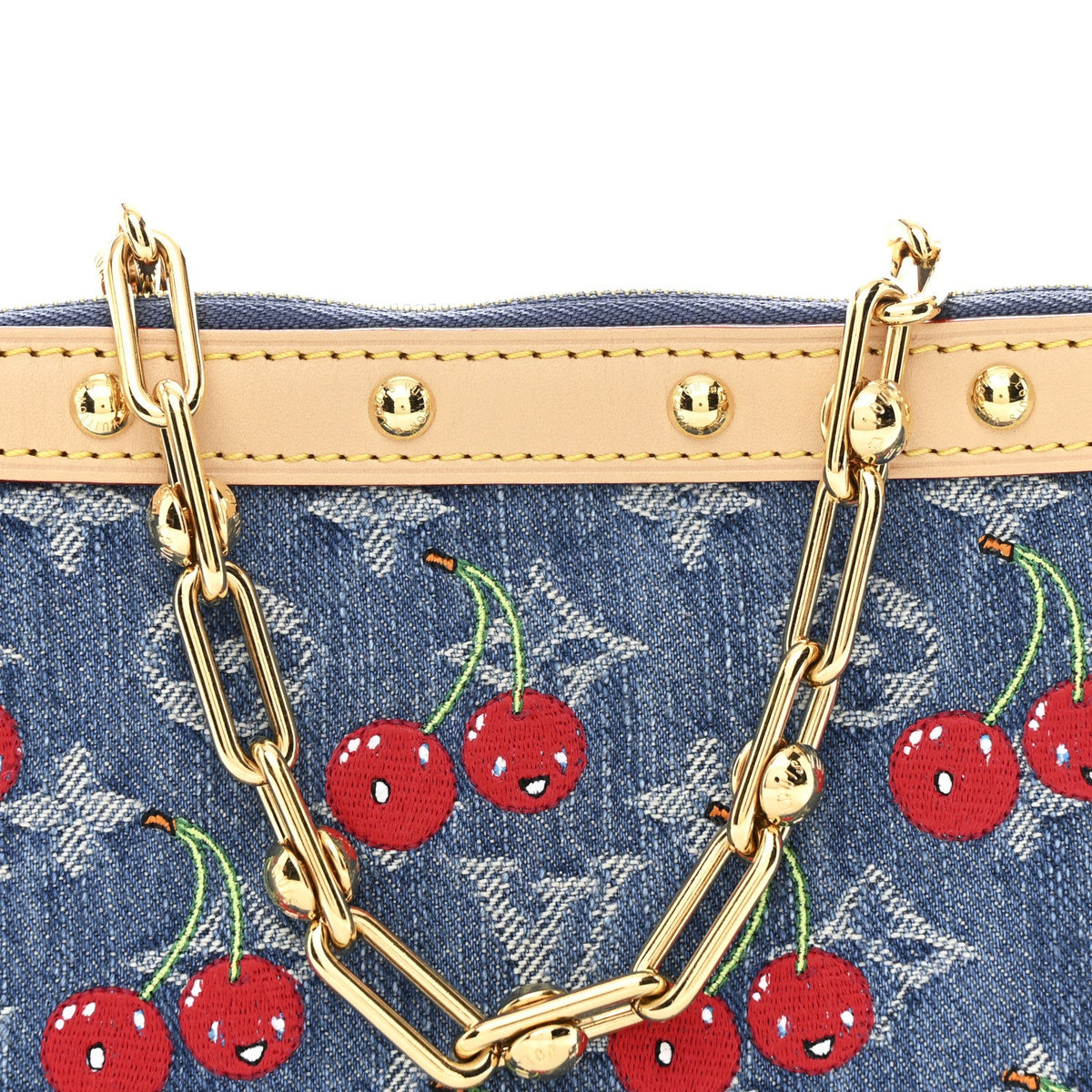 LV X TM Monogram Denim Cerises Pochette Accessories Blue
