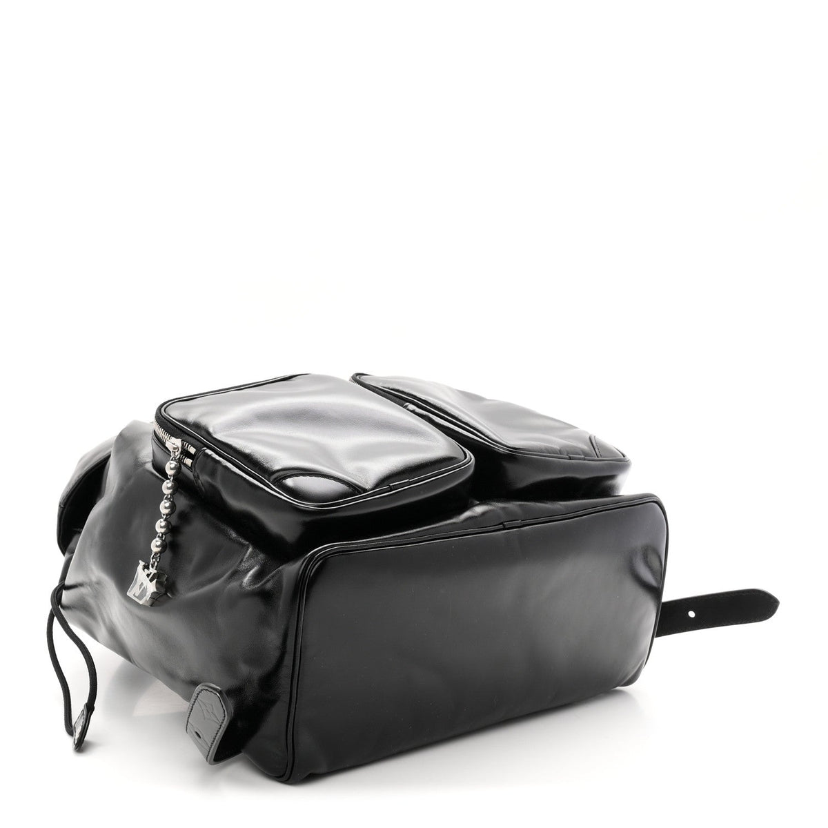 Shiny Calfskin Montsouris Cargo Backpack Black