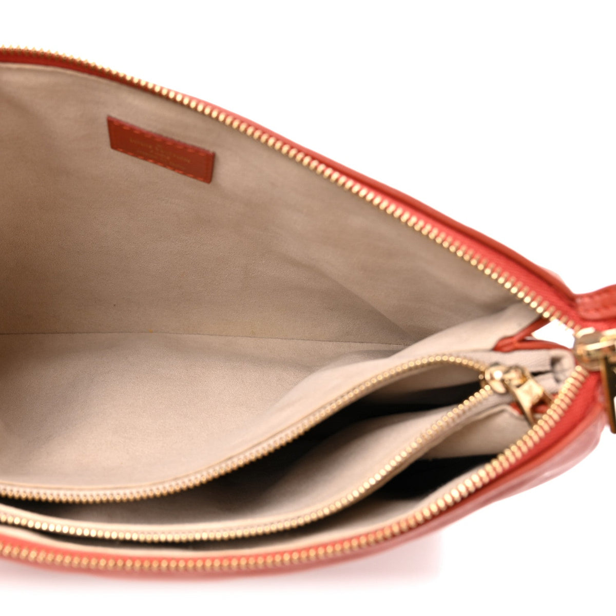 Lambskin Embossed Monogram Coussin PM Terracotta Brown