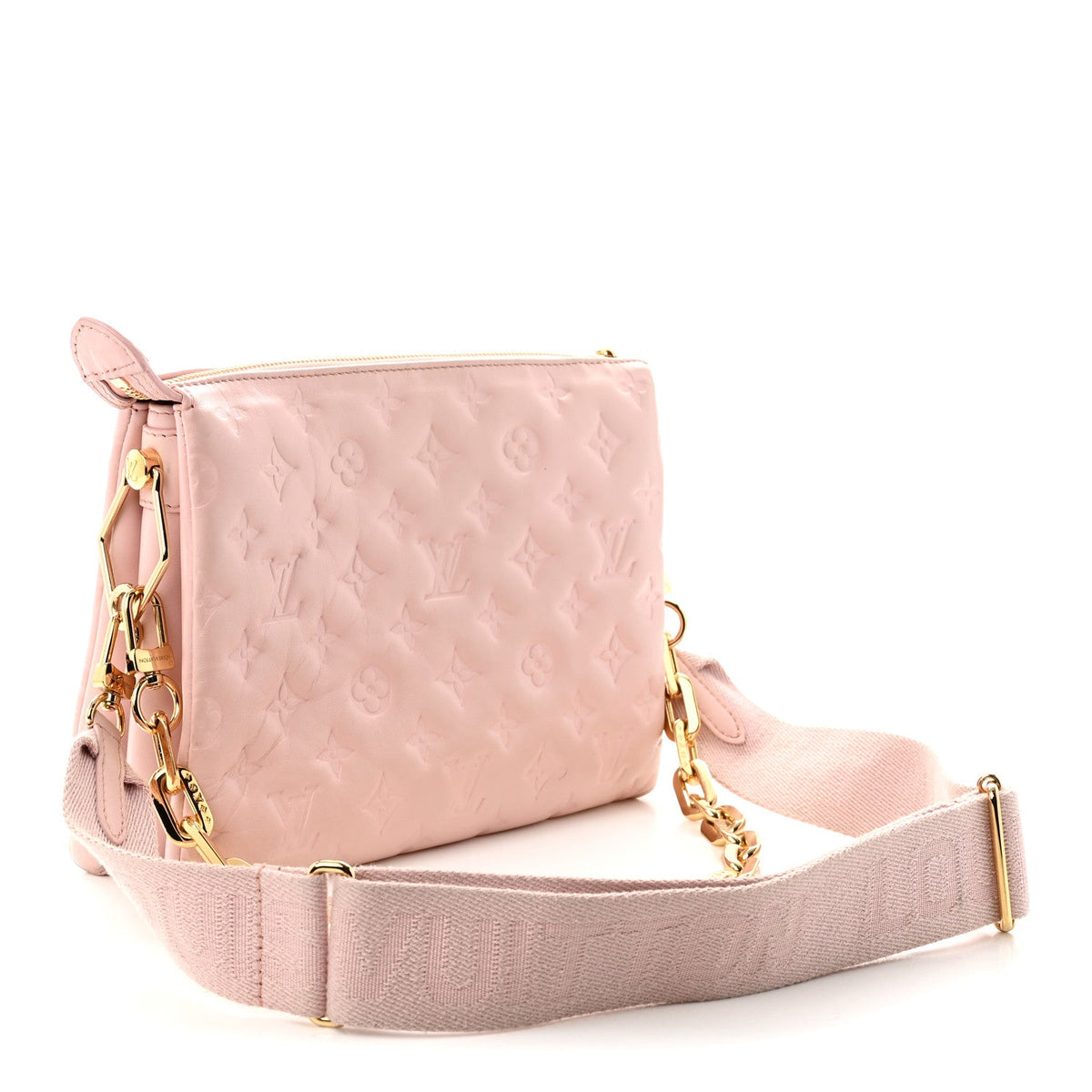 Lambskin Embossed Monogram Coussin PM Rose