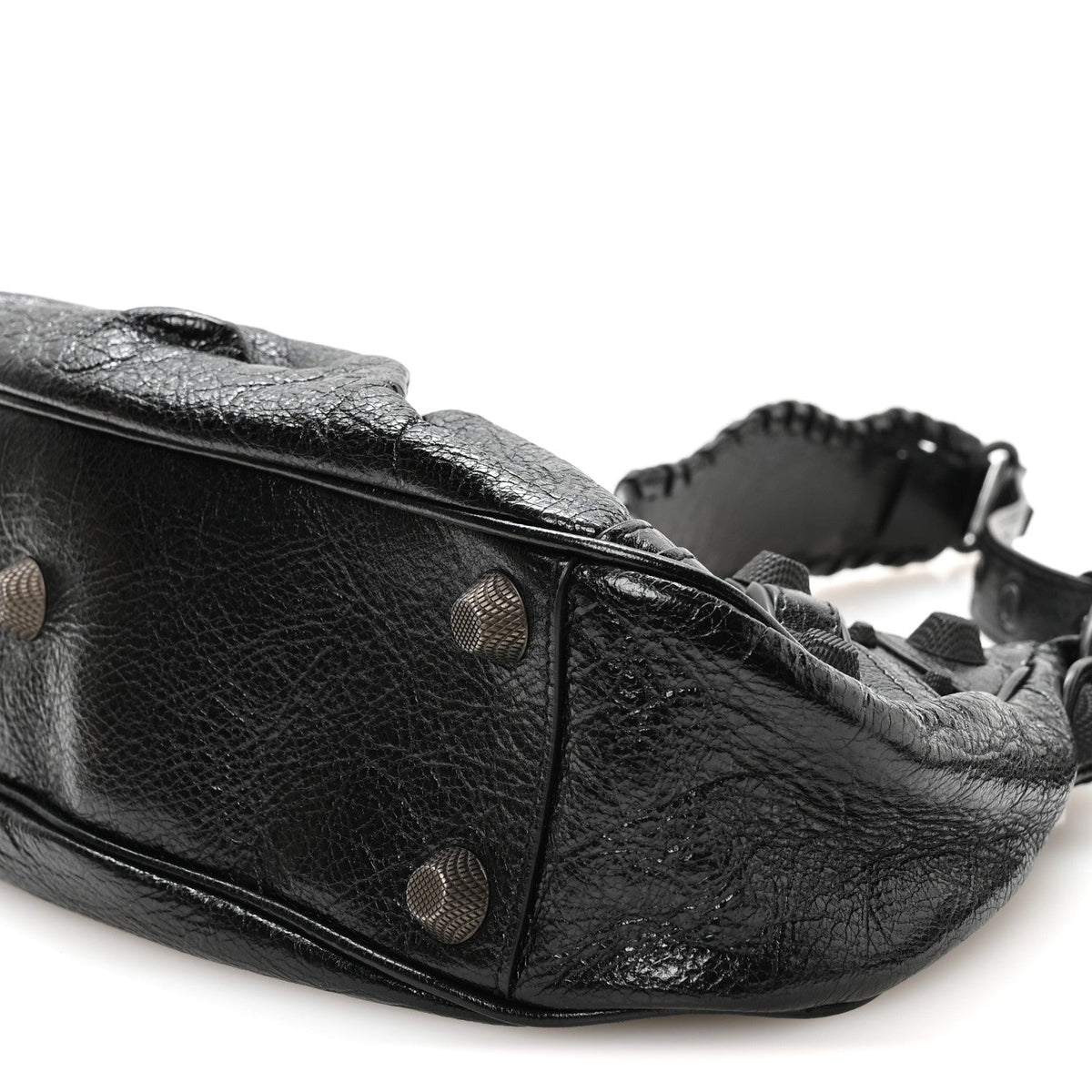 Agneau Arena Monochrome Small Le Cagole Shoulder Bag Black