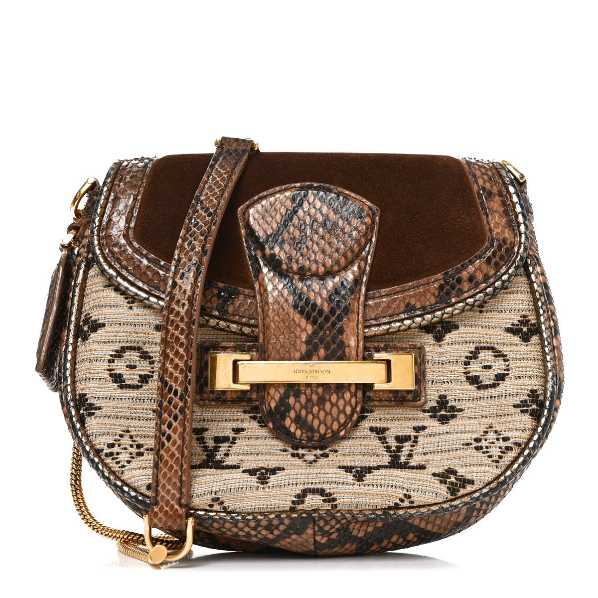 Snakeskin Suede Monogram Empire Ponant Marron