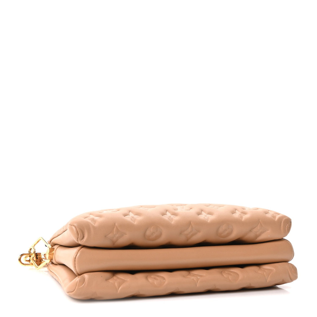 Lambskin Embossed Monogram Coussin PM Camel