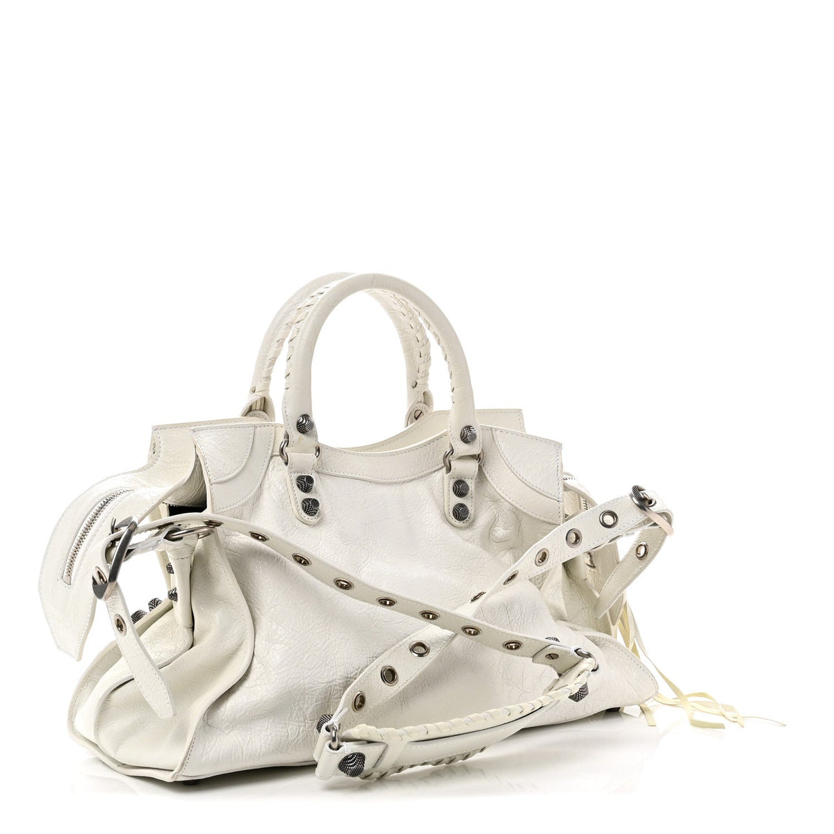 Agneau Arena Neo Cagole City Handbag Optic White