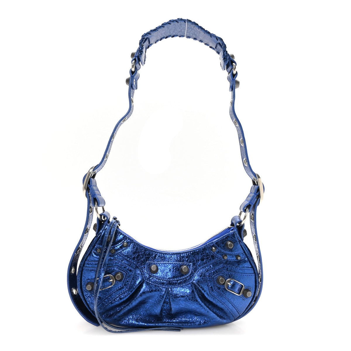 Metallic Arena Agneau Le Cagole Shoulder Bag XS Blue