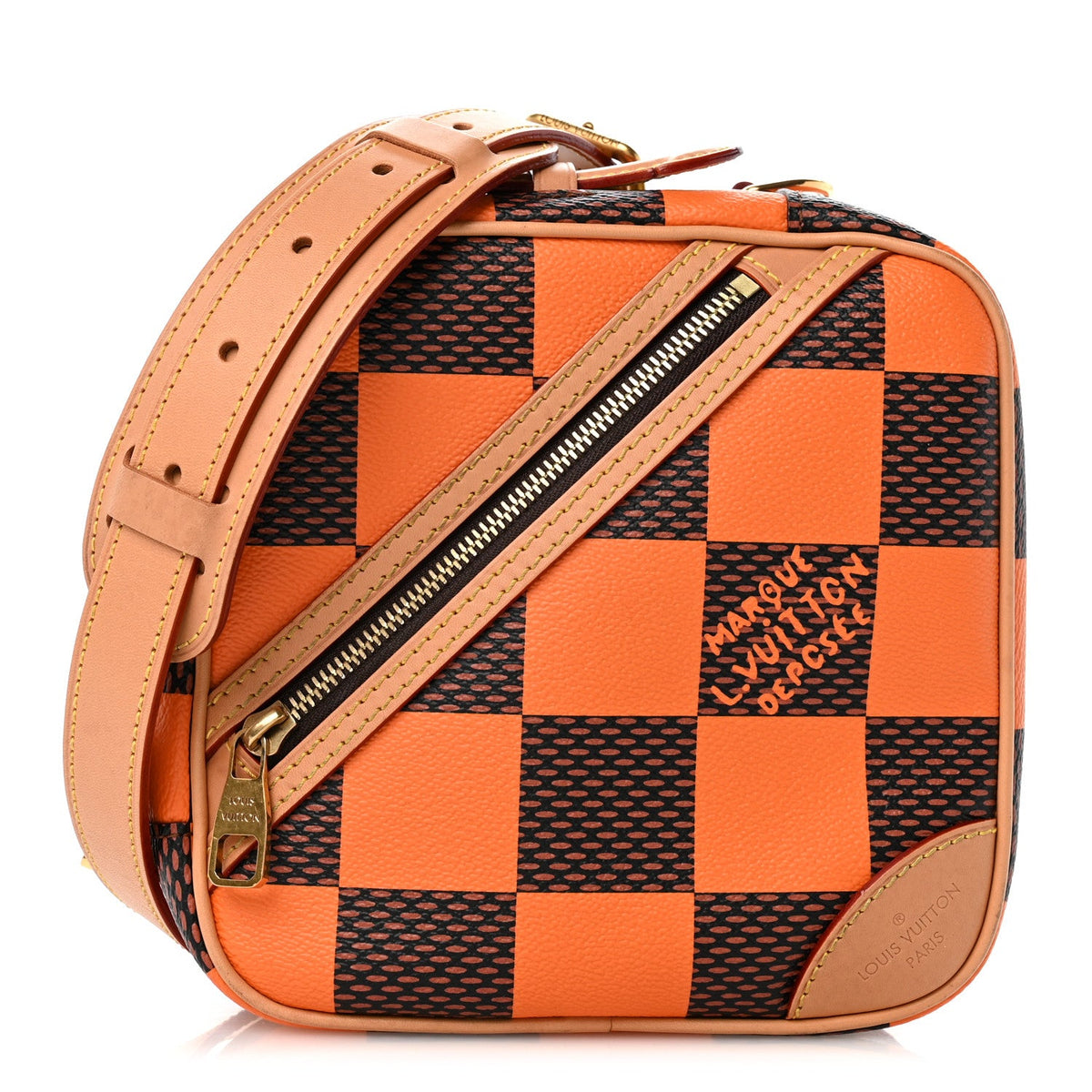 Damier Pop Chess Messenger Orange