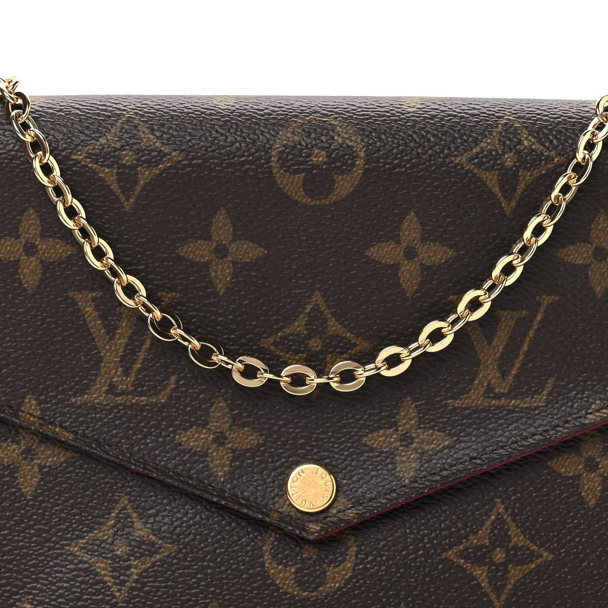 Monogram Pochette Felicie Chain Wallet Fuchsia