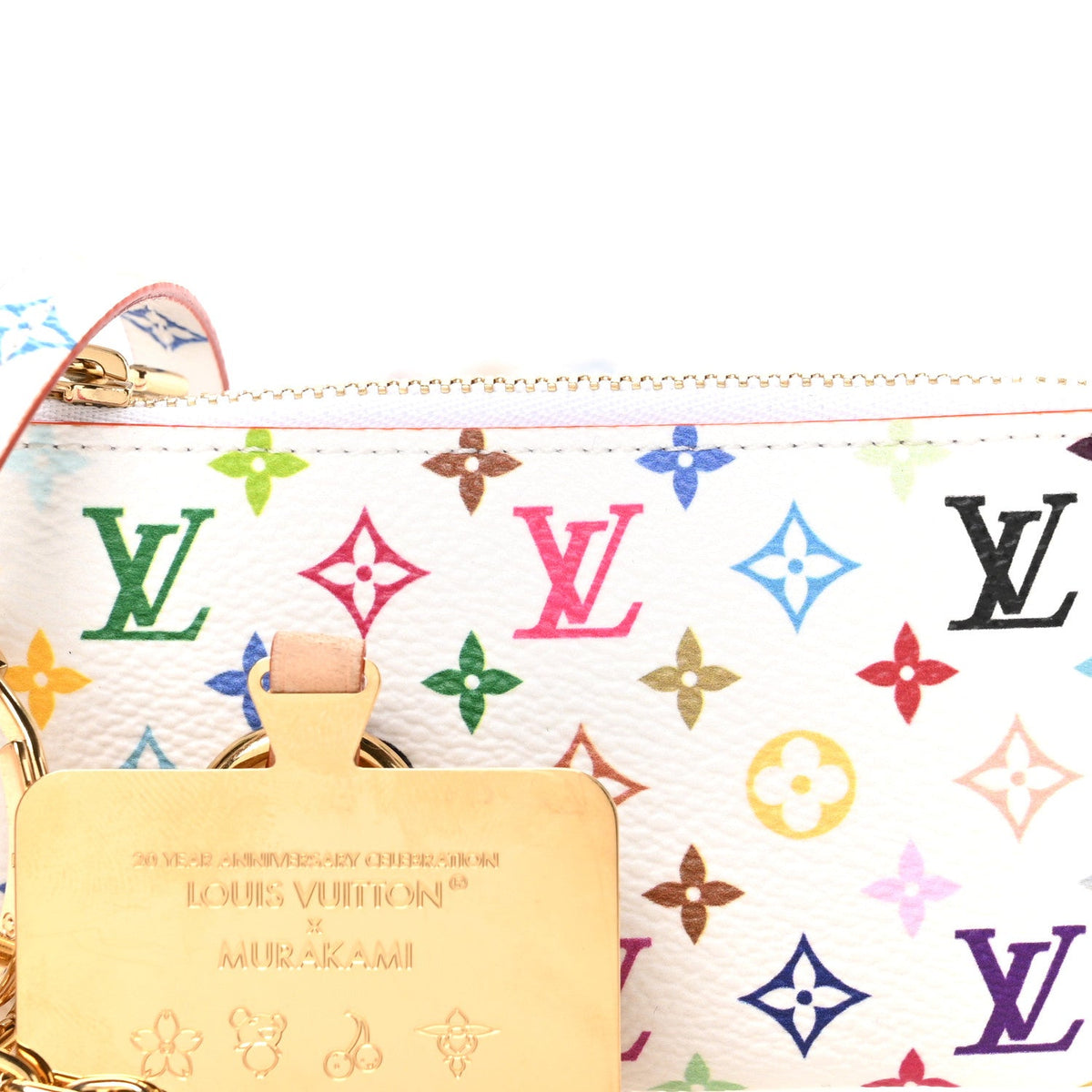 LV X TM Monogram Multicolor Phone Holder White
